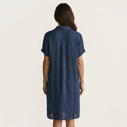 Nidalie | Vestido midi de camisa con puños remangados