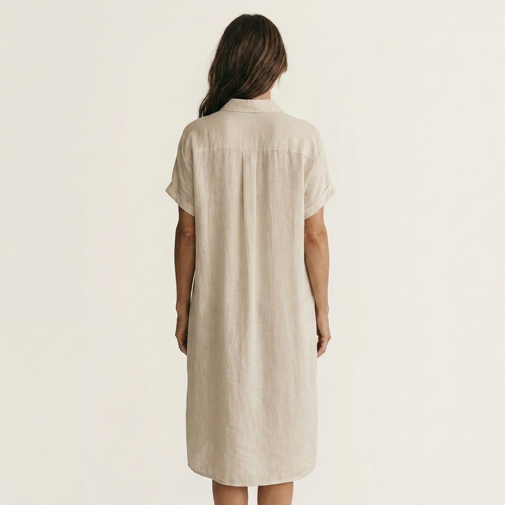 Nidalie | Vestido midi de camisa con puños remangados