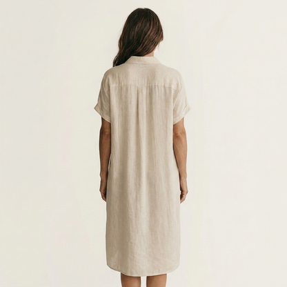 Nidalie | Vestido midi de camisa con puños remangados