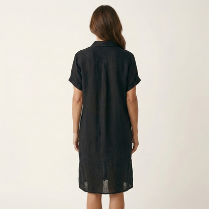Nidalie | Vestido midi de camisa con puños remangados