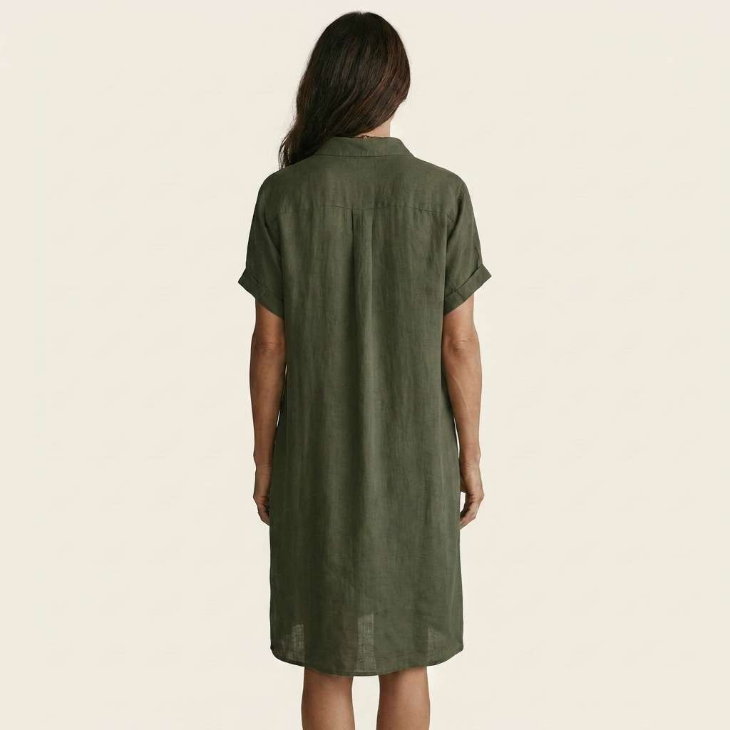 Nidalie | Vestido midi de camisa con puños remangados