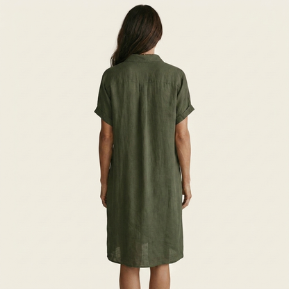 Nidalie | Vestido midi de camisa con puños remangados