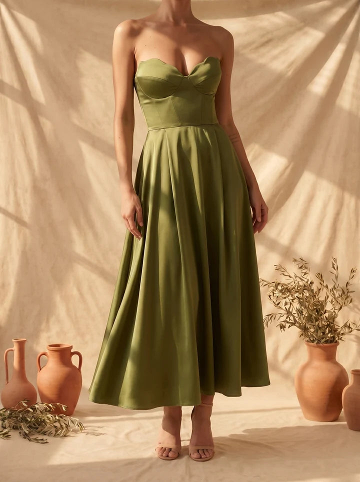 LIORA™ | Vestido Midi Elegante sin Tirantes