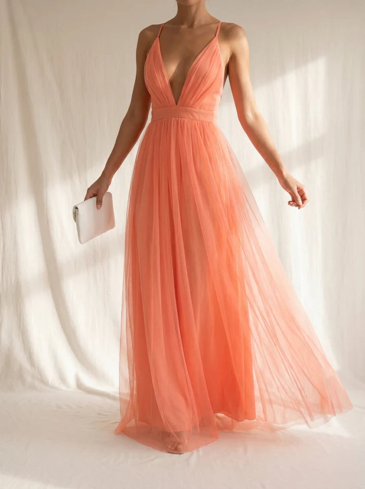GINEBRA™ | Vestido Largo «Luce Corallo»