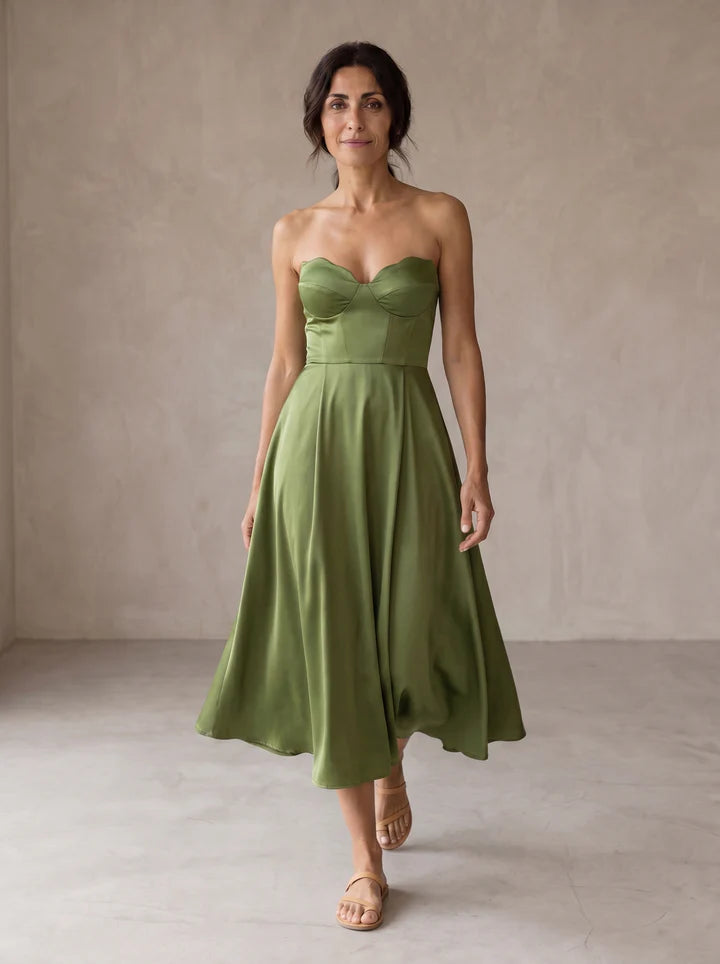LIORA™ | Vestido Midi Elegante sin Tirantes