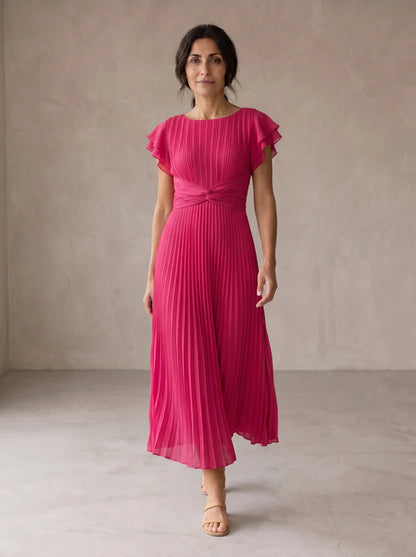 SERAPHINA™ | Vestido Largo Plisado con Cintura Anudada