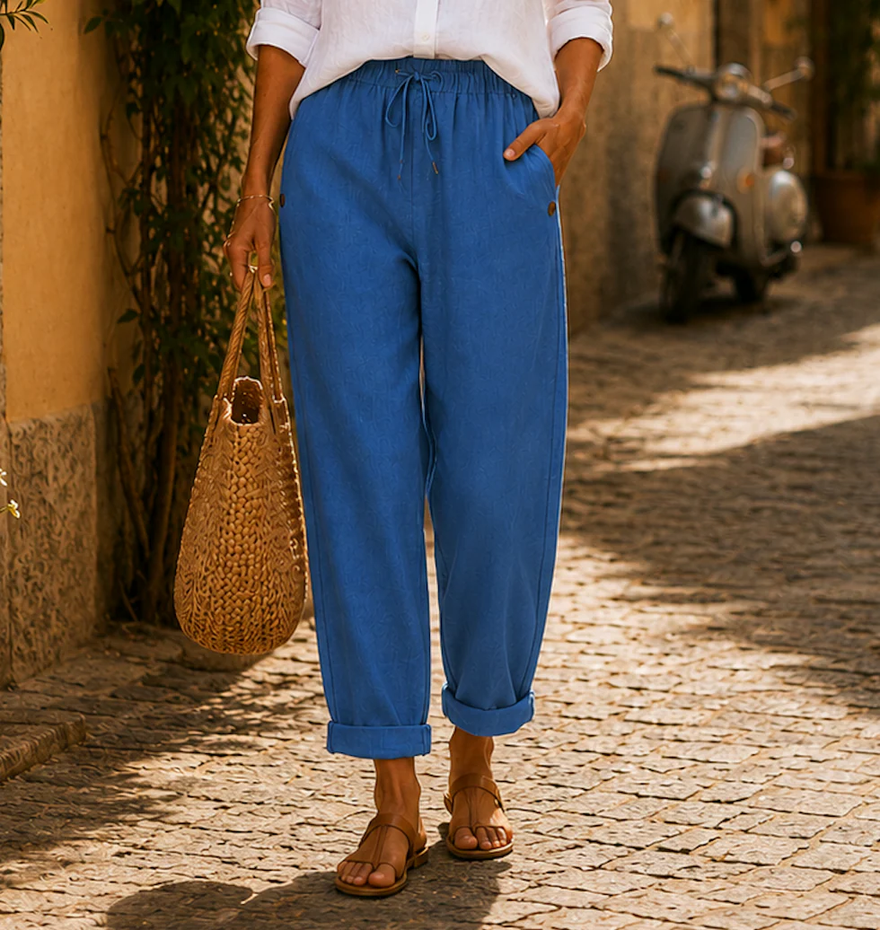 LAURA™ | PANTALON LIGERO EFECTO LINO