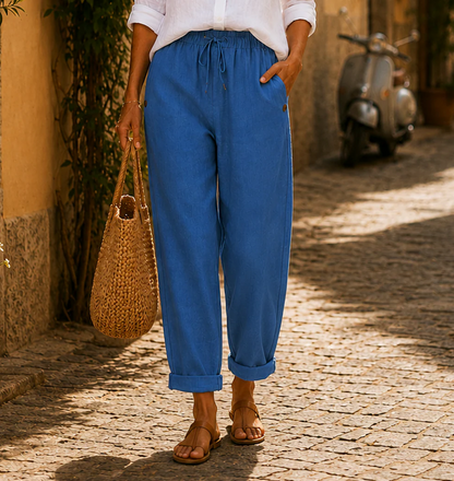 LAURA™ | PANTALON LIGERO EFECTO LINO