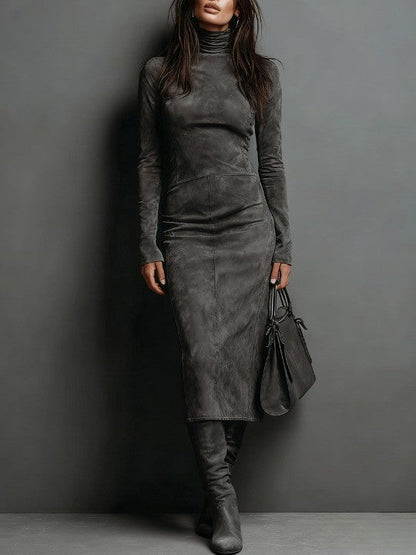 Lorène | Robe midi longue marron