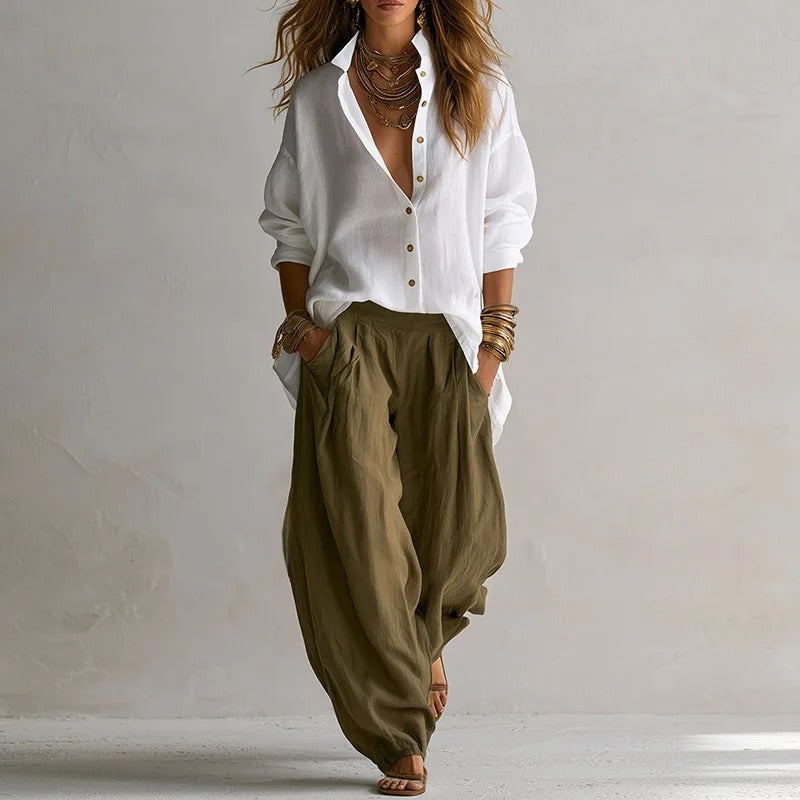 Ensemble Aitana avec chemise fluide et pantalon large