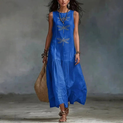 Robe midi bohème Daniela à imprimé libellules