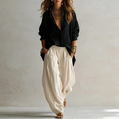 Ensemble Aitana avec chemise fluide et pantalon large