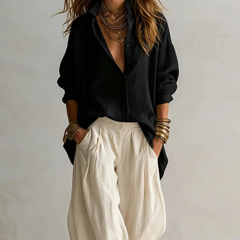 Ensemble Aitana avec chemise fluide et pantalon large