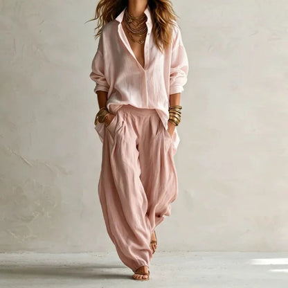 Ensemble Aitana avec chemise fluide et pantalon large