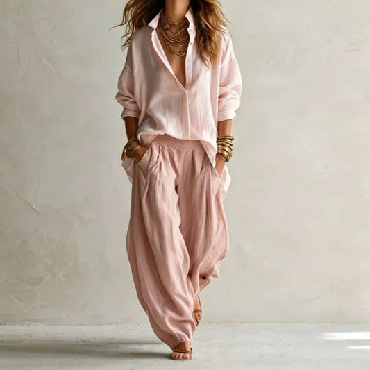 Ensemble Aitana avec chemise fluide et pantalon large