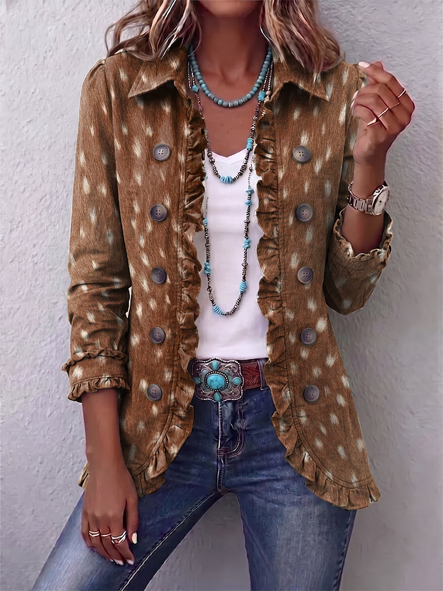 Pasqualina | Veste animalier à volants