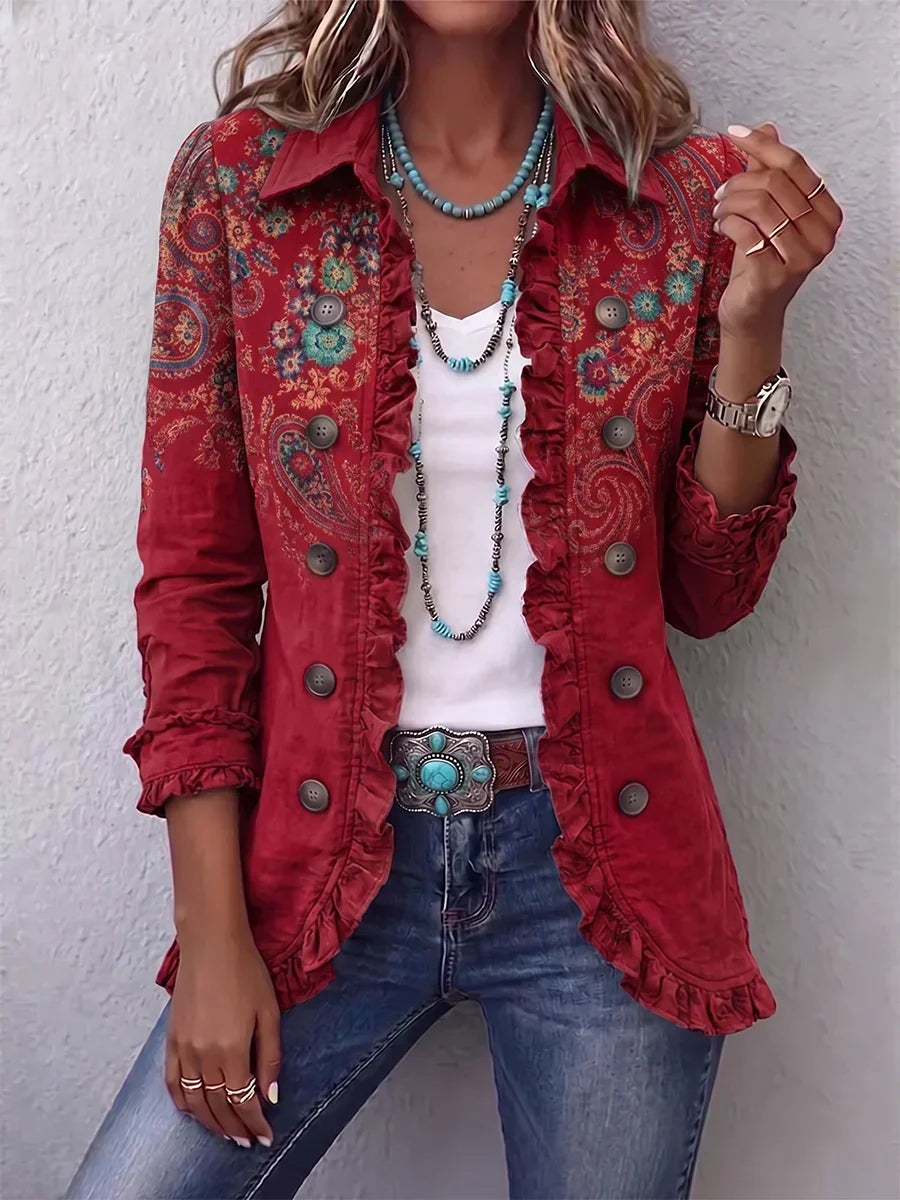 Serafina | Veste fantaisie en cachemire avec volant