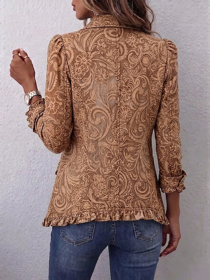 Bruna | Veste Florale Vintage avec Volant