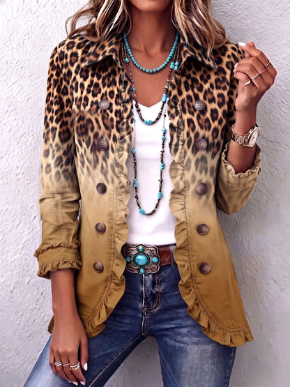 Giuseppina | Blazer léopard dégradé à volants