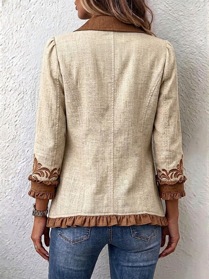 Iolanda | Veste florale brodée avec volant