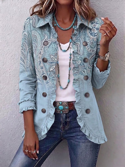 Teresina | Veste fantaisie en cachemire vintage avec volant
