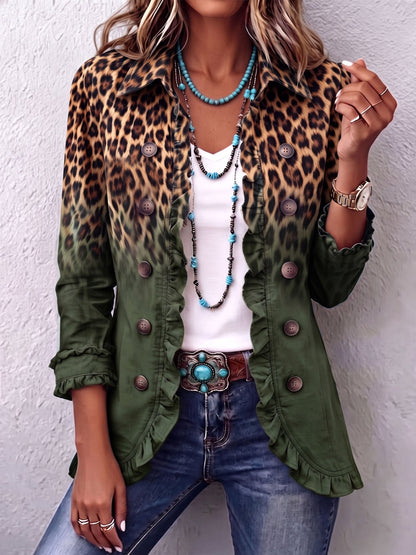 Giuseppina | Blazer léopard dégradé à volants