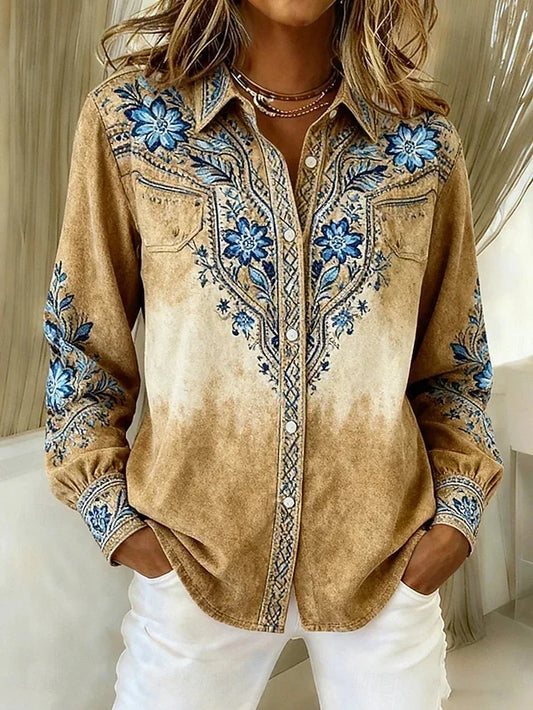 Tucson™ | Blouse boutonnée fleurie d’inspiration western vintage