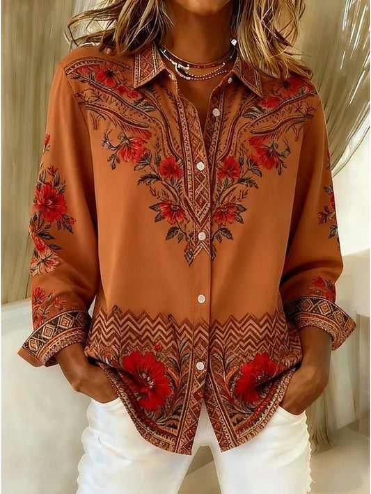 Dawnflora™ | Blouse artistique à manches longues à motif floral
